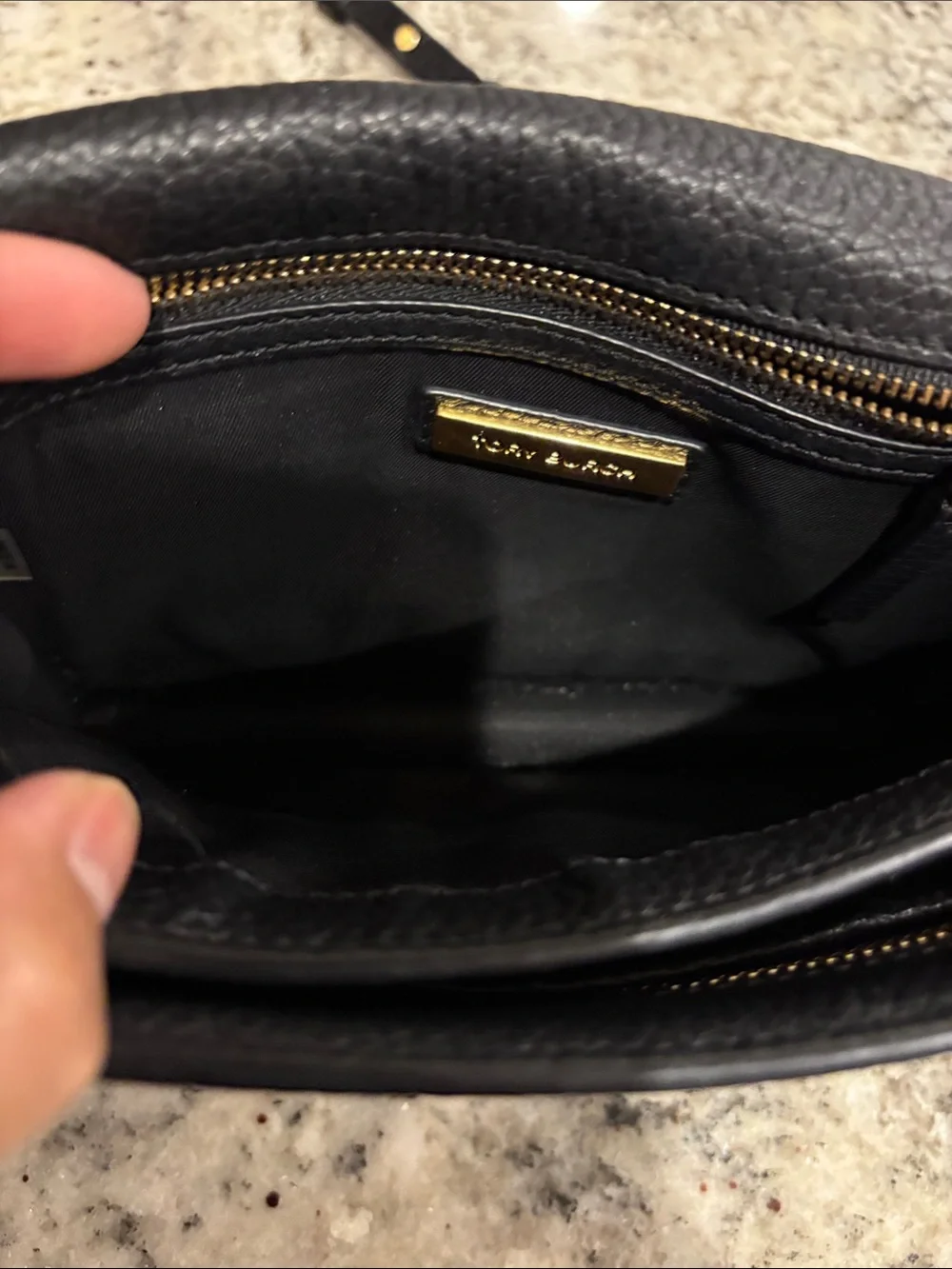 Tory Burch Georgia Black Leather Crossbody
